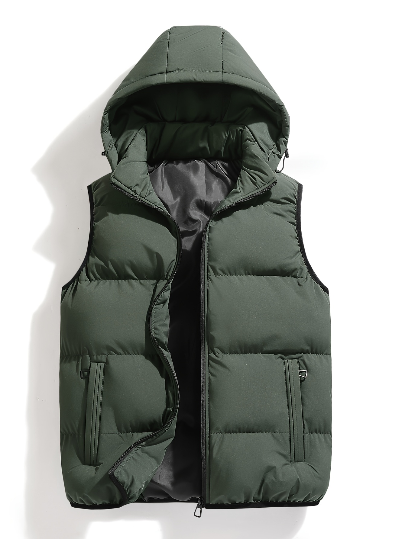 Gilet con cappuccio pesante da uomo, giacca calda imbottita…