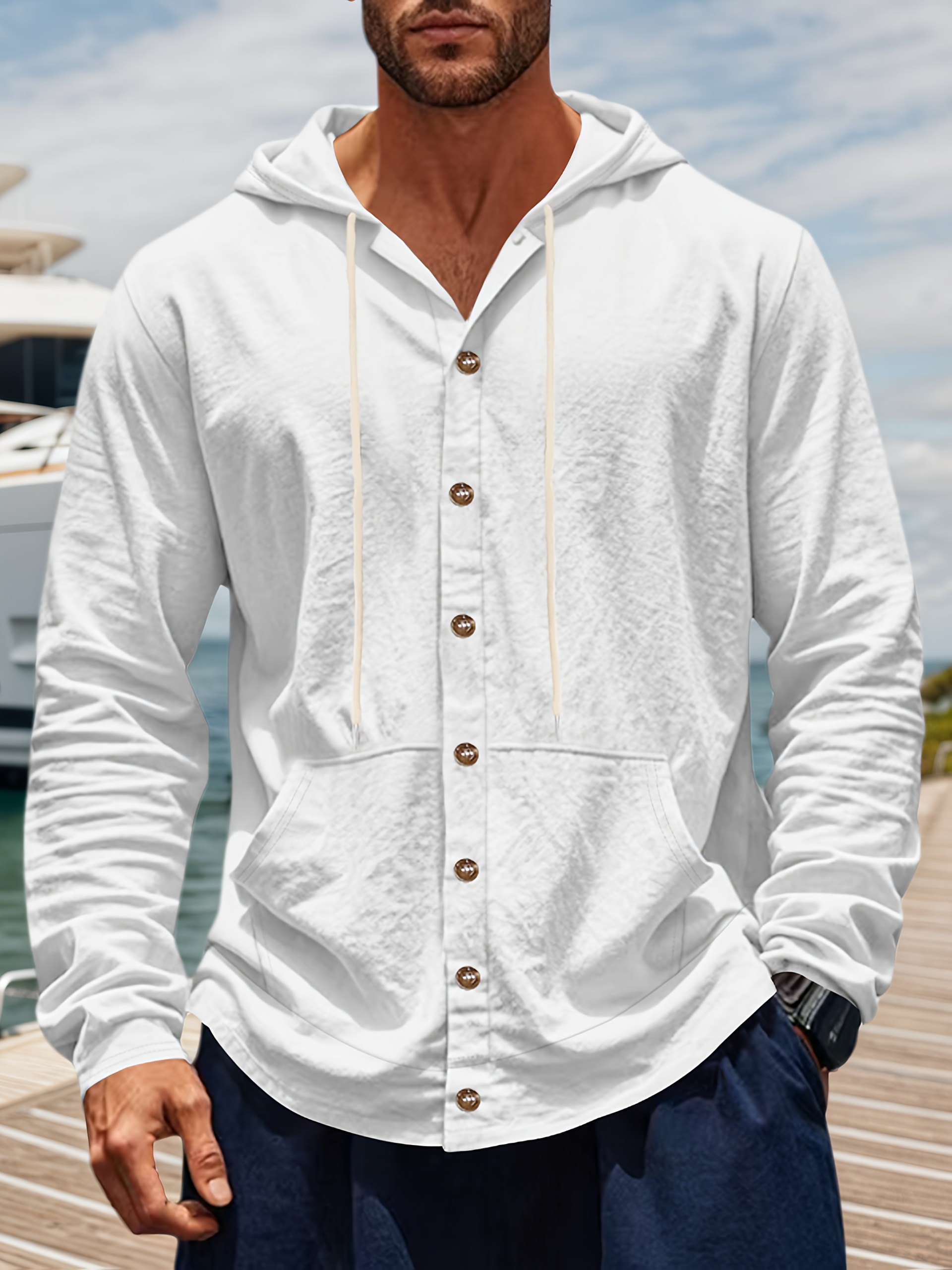 Camicia da Spiaggia Uomo in Lino Americano Quattro Stagioni…