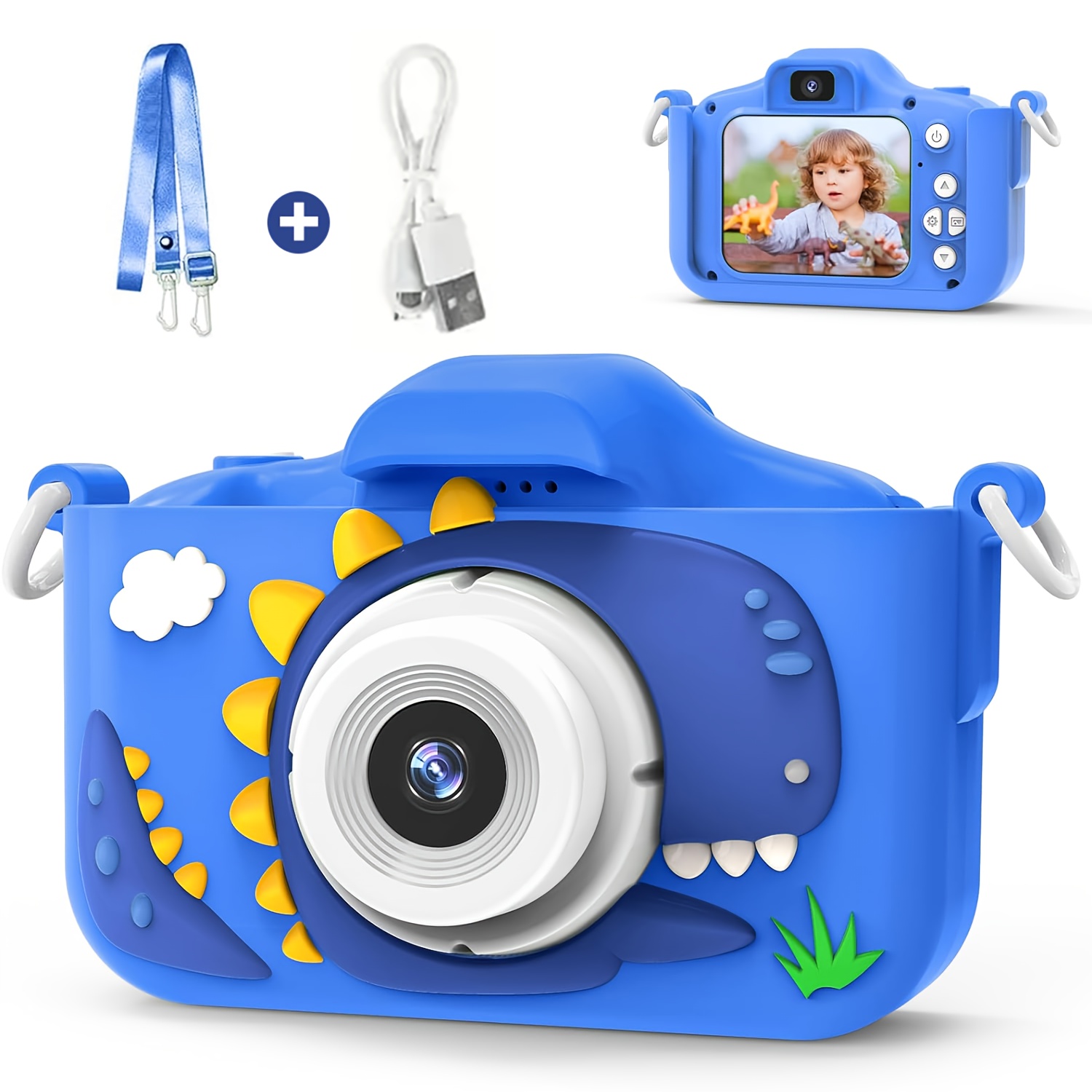 Fotocamera per bambini, doppia fotocamera, 1080P HD, 48…