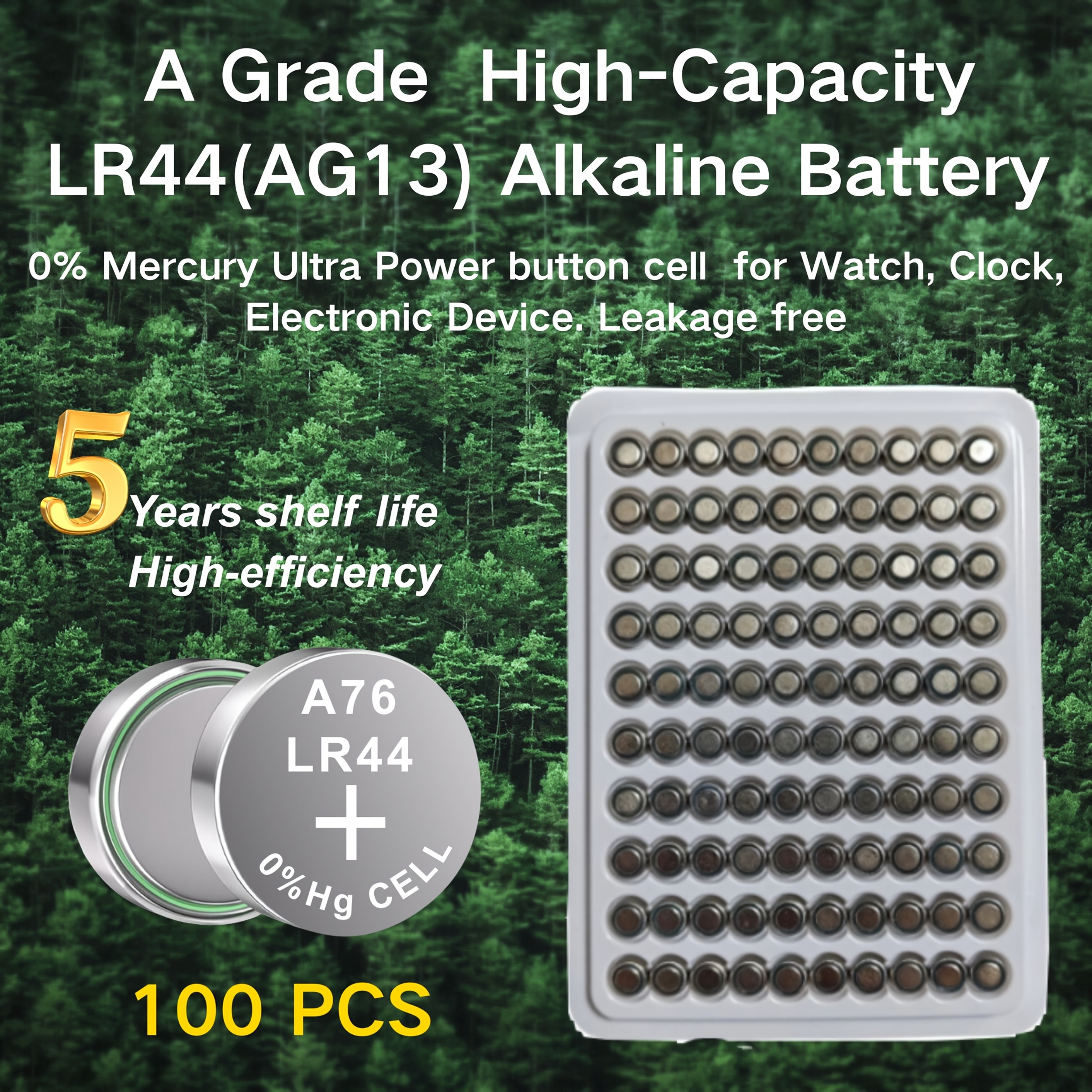 100 pezzi AG13 LR44 1.5V Batterie a Bottone Alcaline - Ideali…