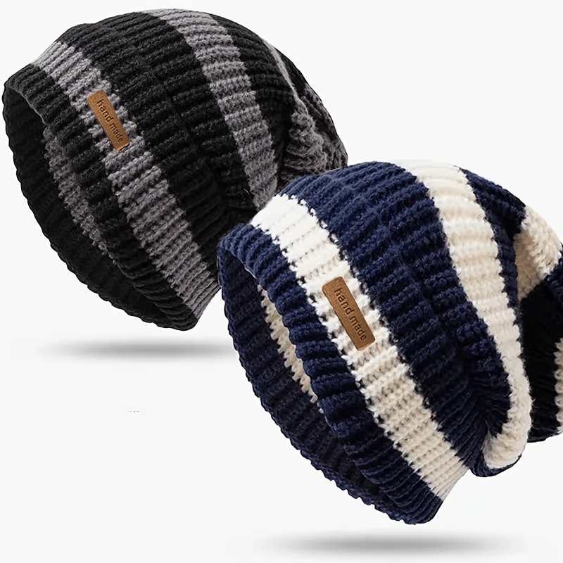 2 pezzi Cappello a pelo stile retrò giapponese a righe larghe…