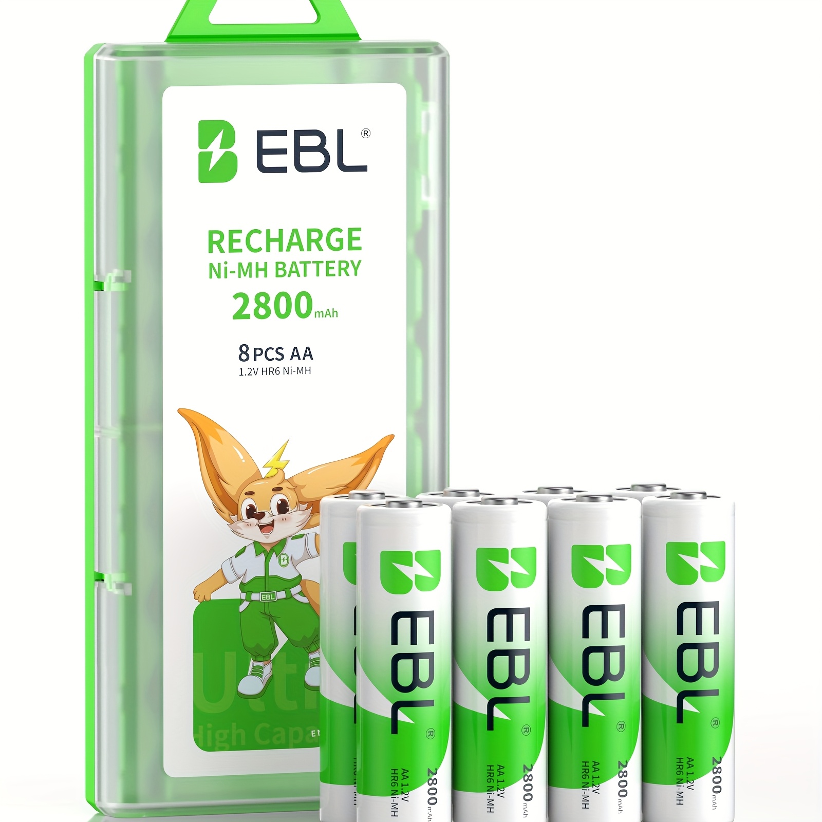 Batterie ricaricabili EBL AA 2800mAh, confezione da 8 batterie…