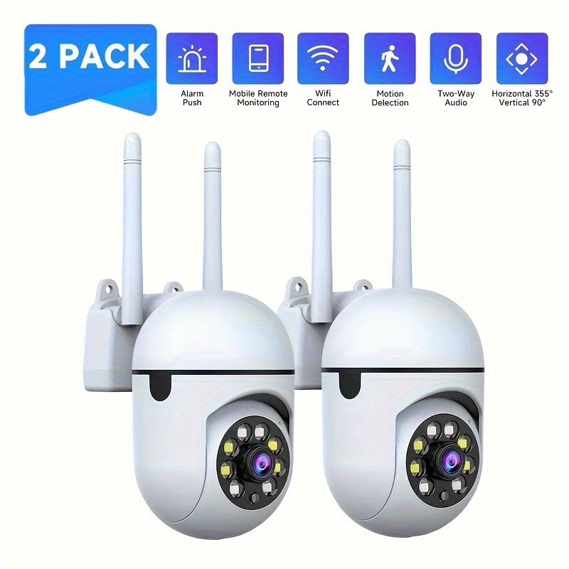 2-Pack Wireless Security Camera Indoor: 3MP HD Pan-Tilt-Zoom…