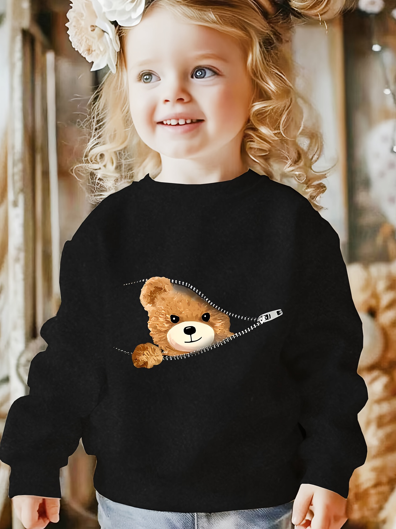 Felpa nuova alla moda con orso dei cartoni animati, pullover…