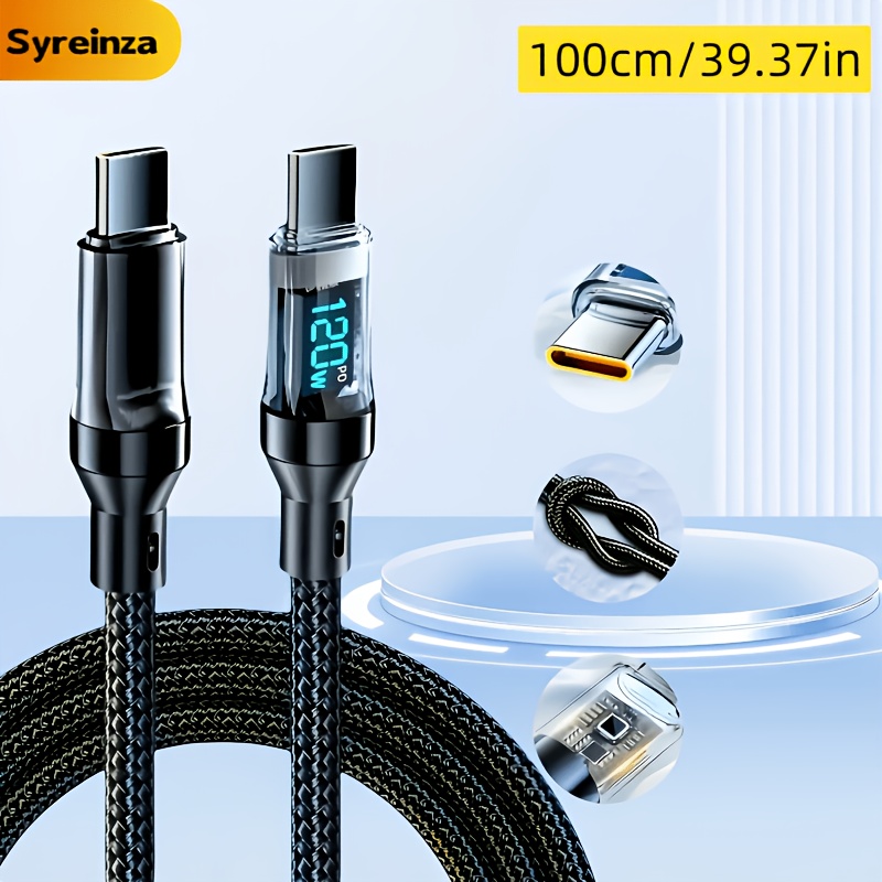 Cavo dati di ricarica superveloce 6A Brand Syreinza con display…