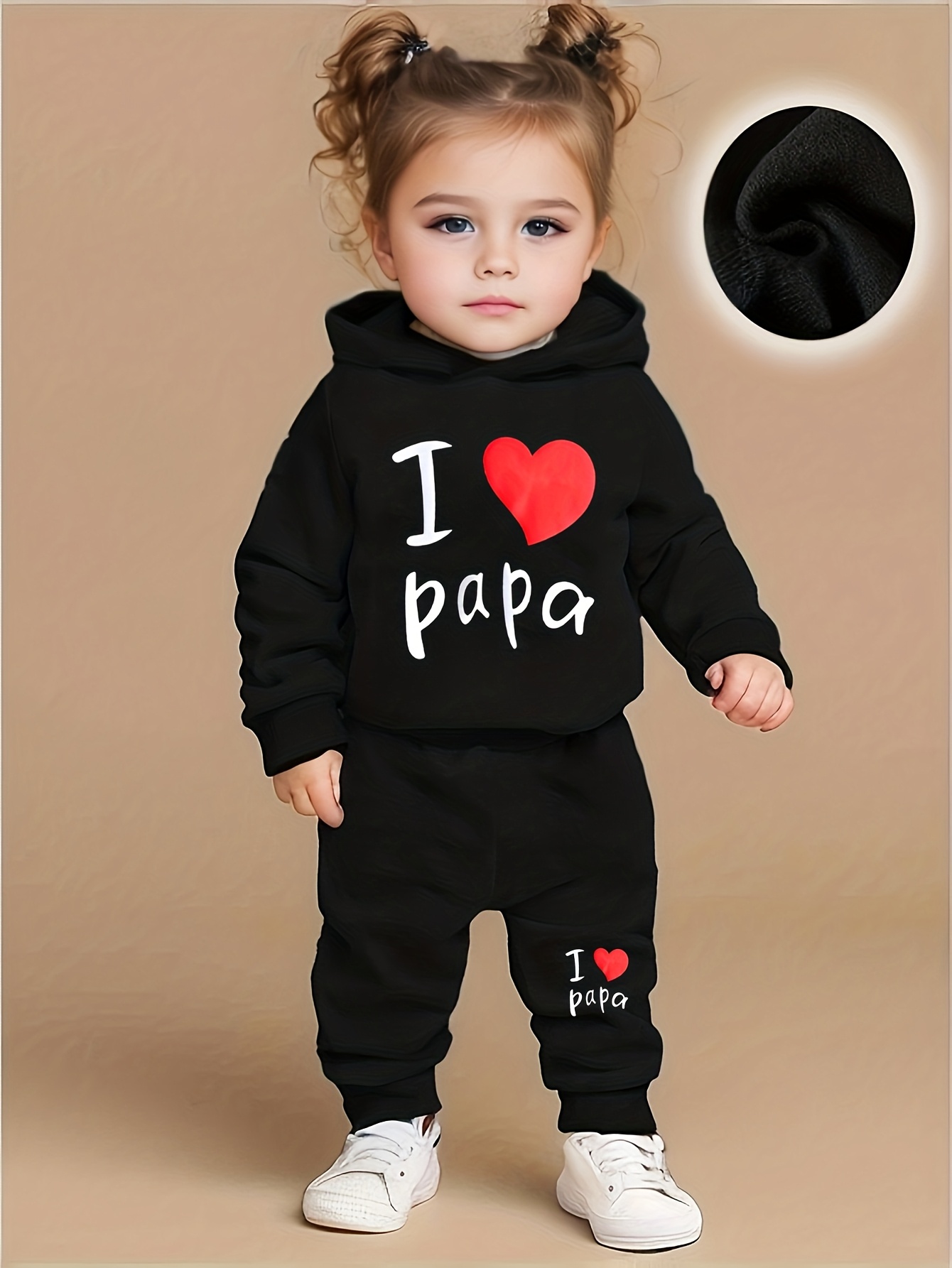 Felpa con Cappuccio a Maniche Lunghe in Pile con Cuore e Scritta…