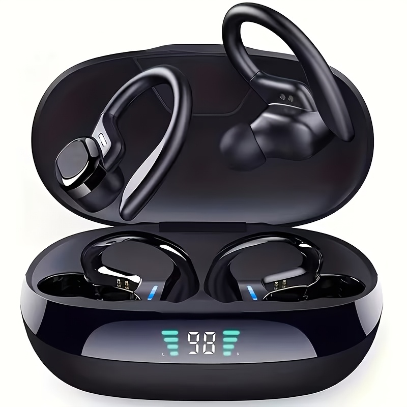 Cuffie Wireless con Custodia di Ricarica, Display di Ricarica…