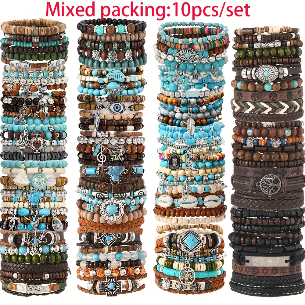Set di 10 braccialetti in stile bohémien per teenager: perline…