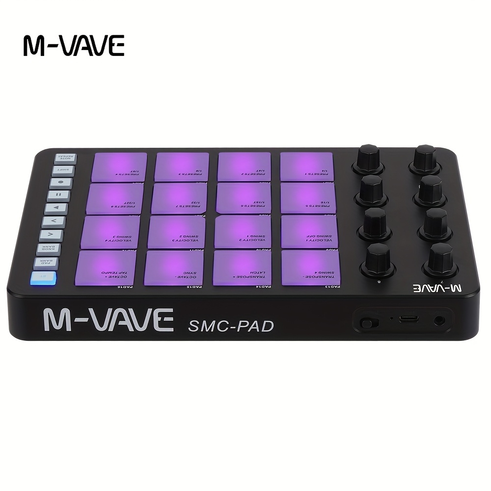 Controller MIDI Wireless, M-VAVE Pad MIDI Portatile con 16 Drum…