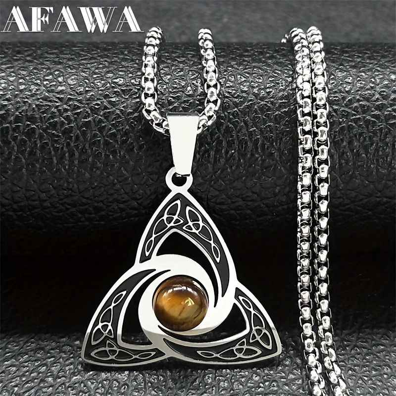 Collana Viking Trinity Knot per Donne e Uomini in Acciaio…