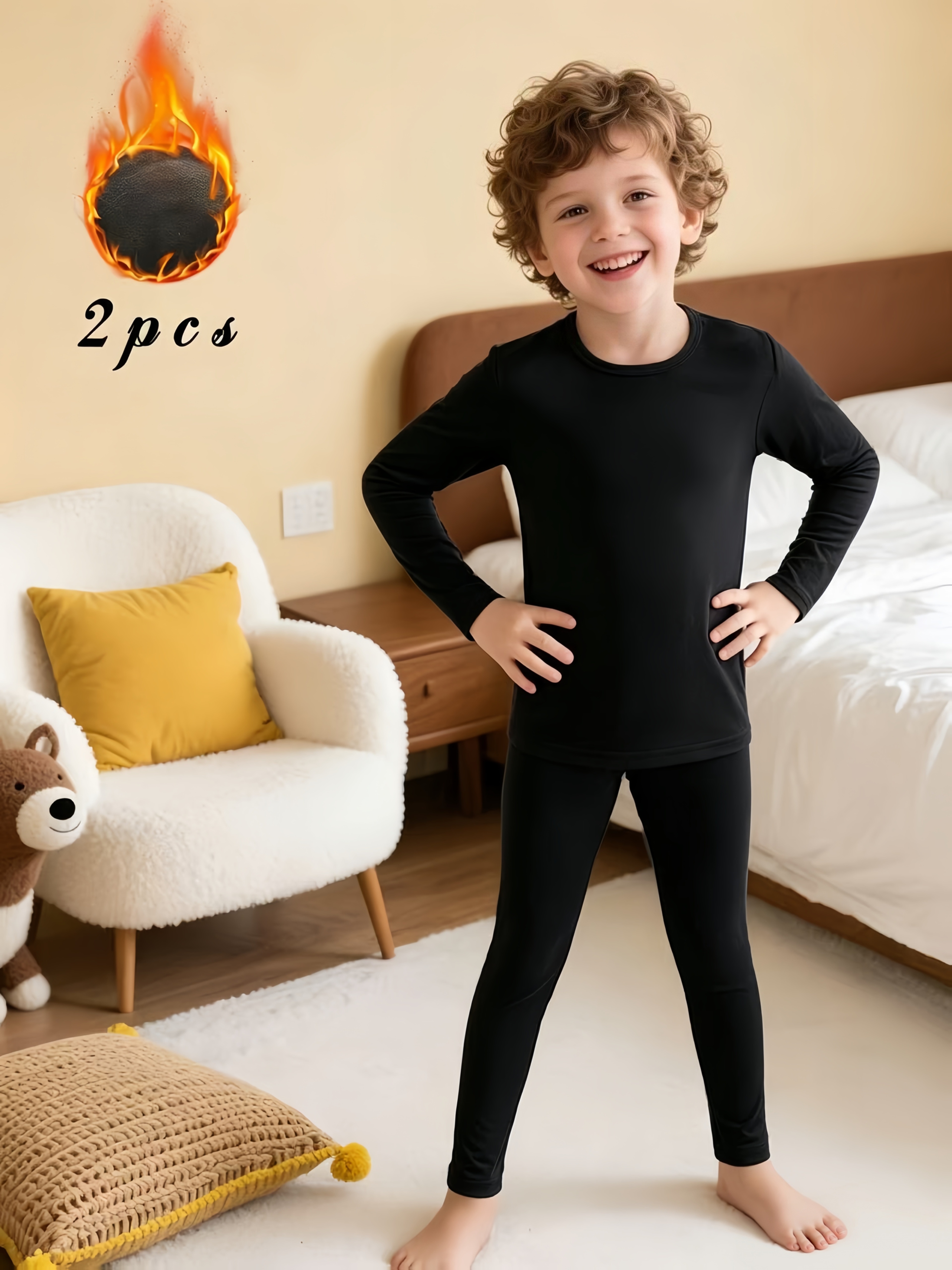 Set intimo da 2 pezzi per bambini in velluto tedesco: T-shirt a…