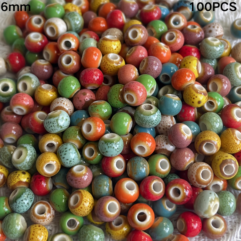 100pcs Perline in Ceramica Smaltata Stile Bohémien Multicolore…