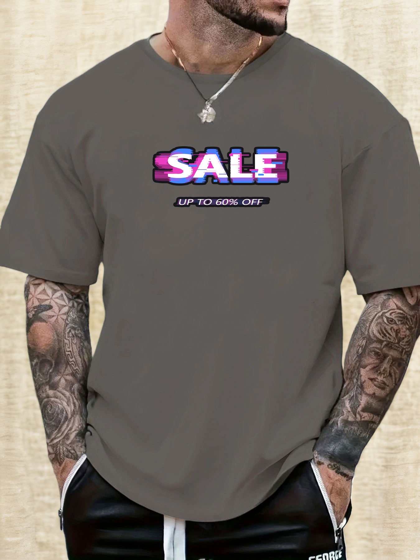 T-Shirt Uomo con Stampa, Manica Corta, Collo Tondo, Sconto Fino…
