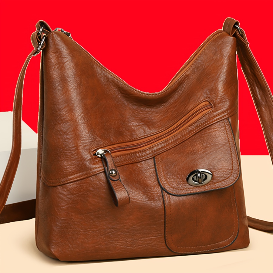 Elegante borsa da donna retrò di grande capacità con tracolla…