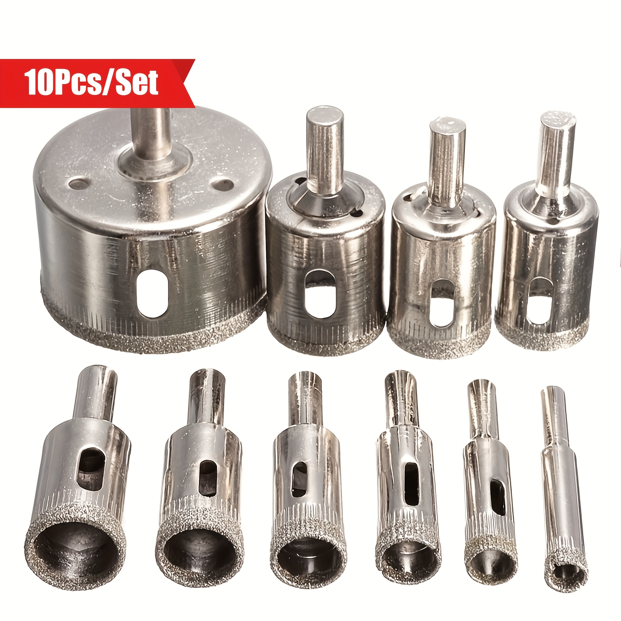 Set di 10 seghe a tazza diamantate - Adatte per piastrelle in…