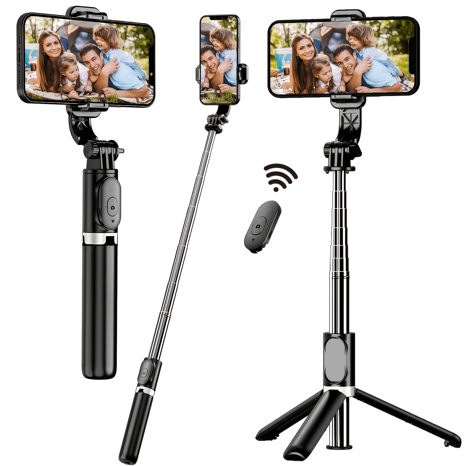 Treppiede Selfie Stick Portatile da 40.6 Pollici con Telecomando…