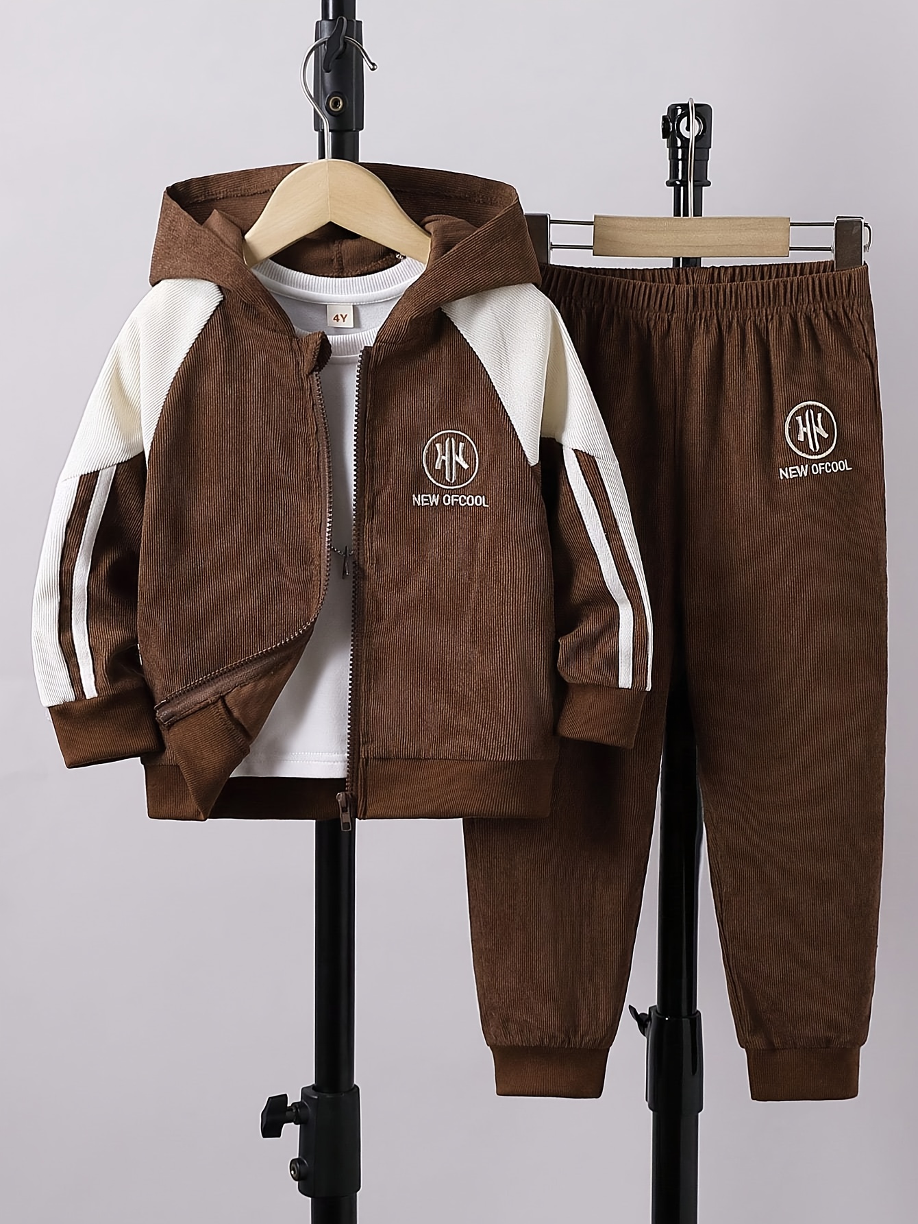 Set da 2 pezzi per bambino: giacca con cappuccio e zip a maniche…