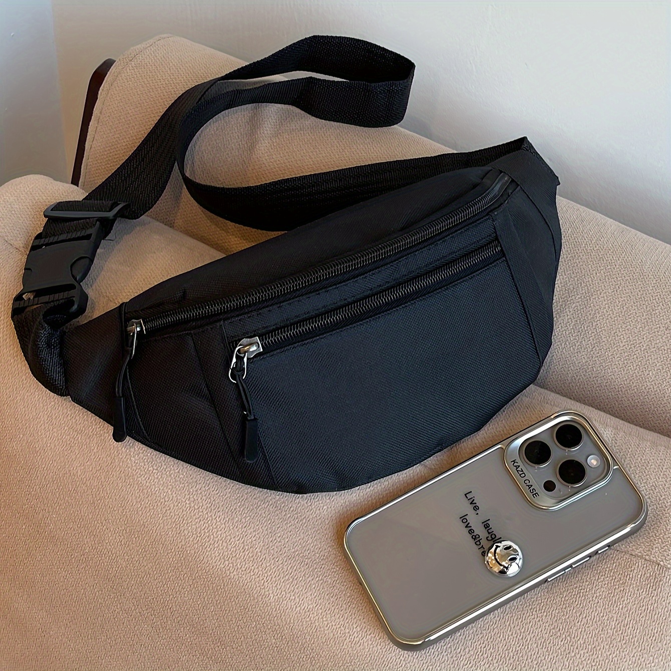 Borsa da vita multi-strato leggera e regolabile - Chiusura con…