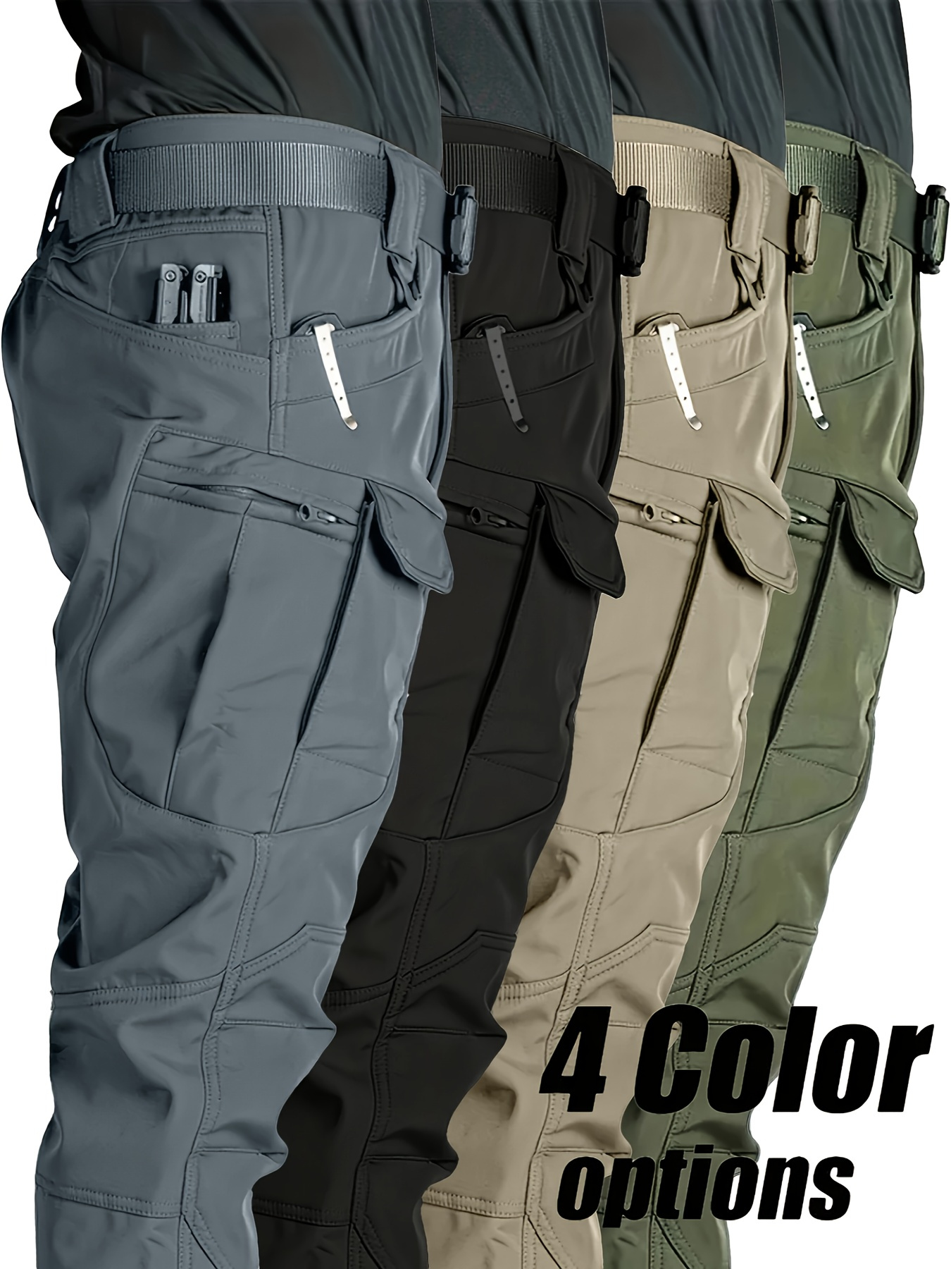 Pantaloni cargo tattici da uomo - Tessuto elasticizzato con…