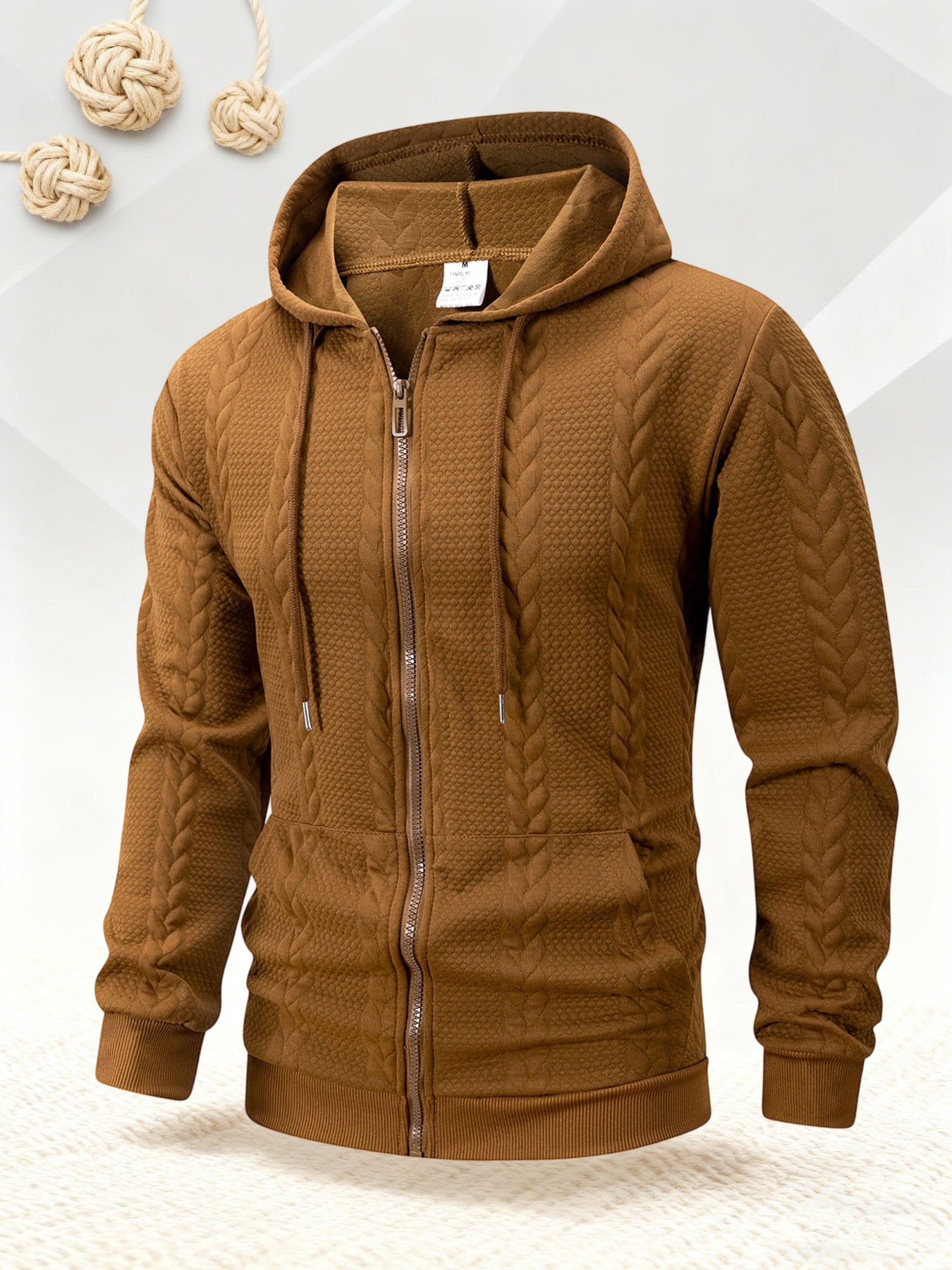 Giacca con cappuccio da uomo in maglia autunno inverno, cappotto…