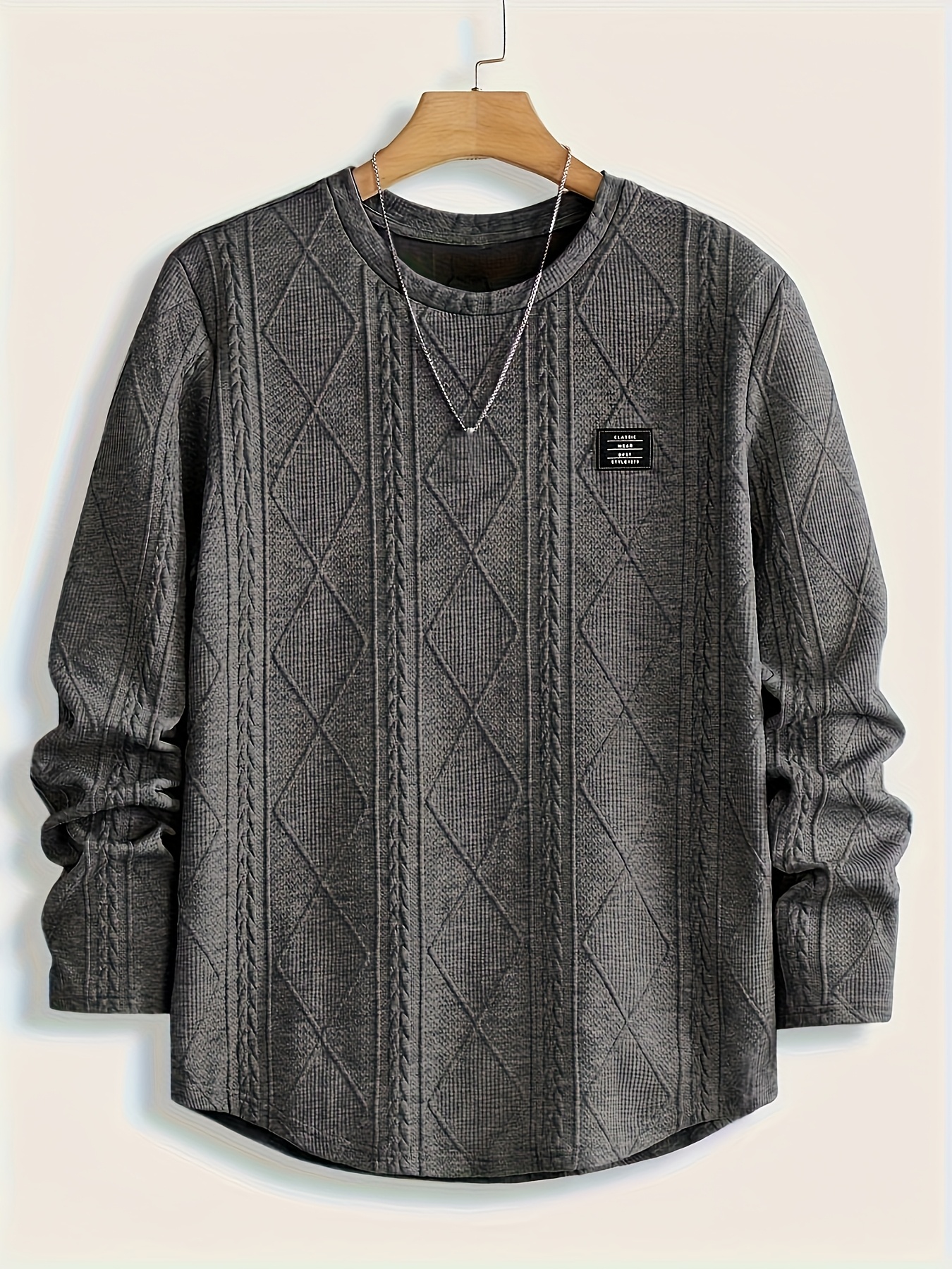 Maglia Uomo a Manica Lunga con Scollo Tondo Casual