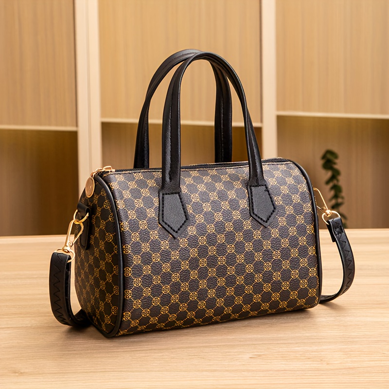 Borsa a mano vintage con stampa a blocchi di colore, nuova borsa…