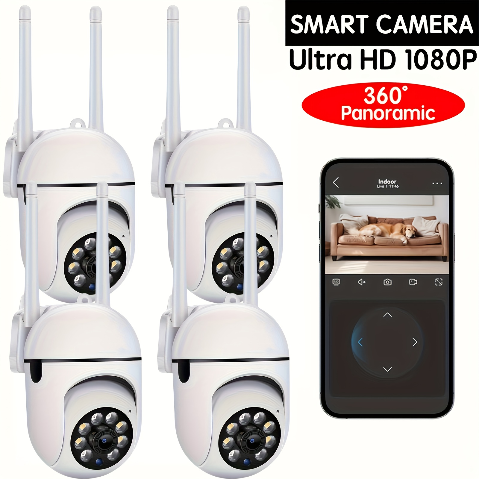 4pcs Telecamera di Sicurezza WiFi con Visione Notturna a Colori…