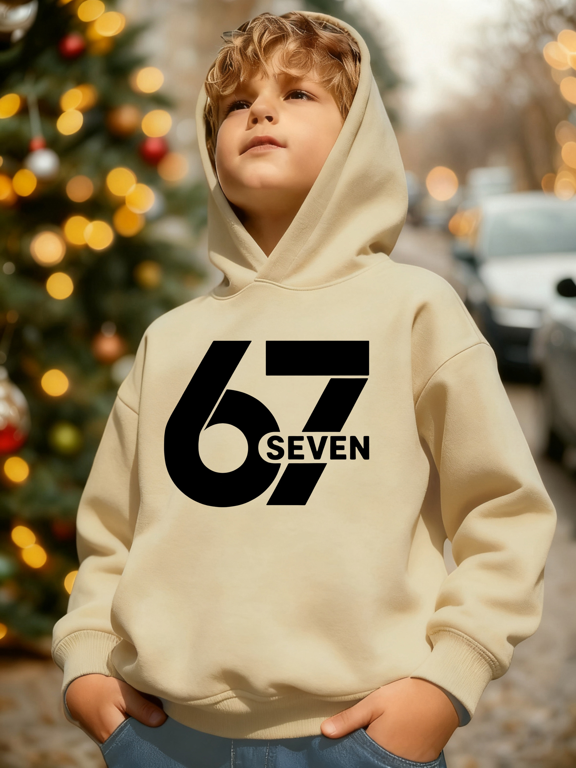 Felpa con cappuccio foderata da ragazzo per autunno/inverno…