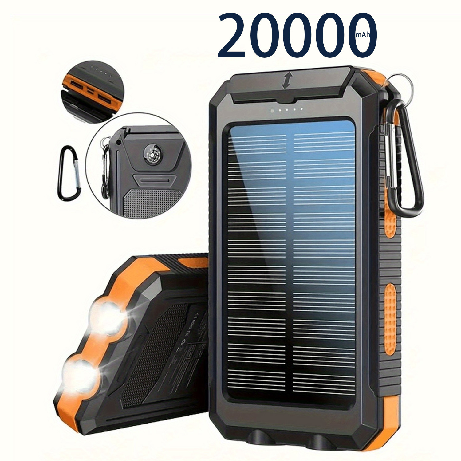 Power bank solare portatile da 20000mAh, caricatore solare…
