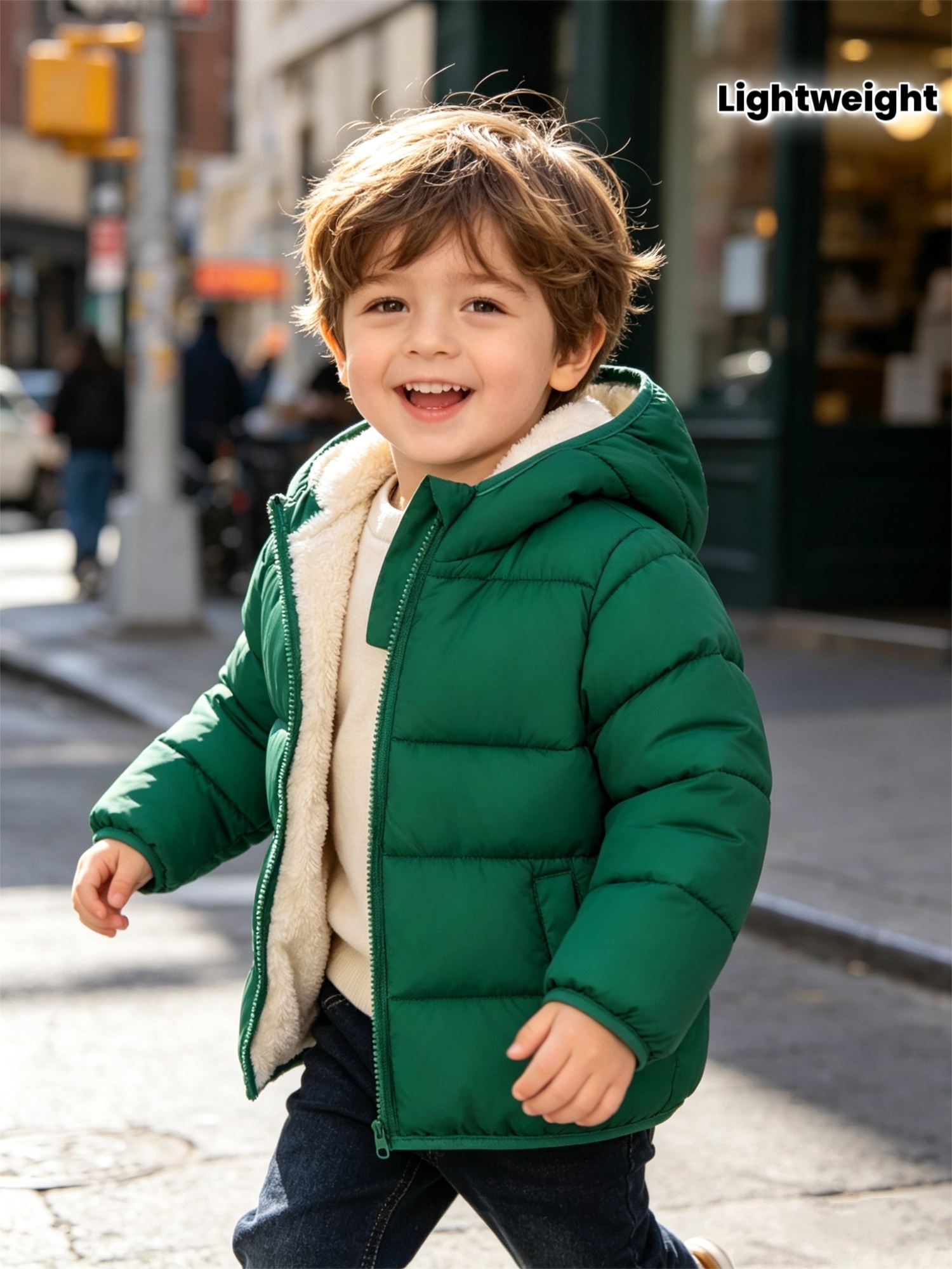 Giacca invernale con cappuccio da bambino, giacca leggera e…
