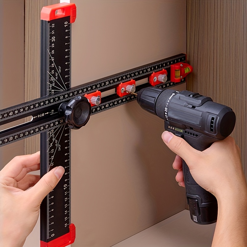 1 pz. Righello di posizionamento per foratura 2 in 1, righello…