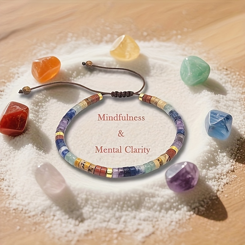 Bracciale a 7 chakra con perline di pietra naturale…