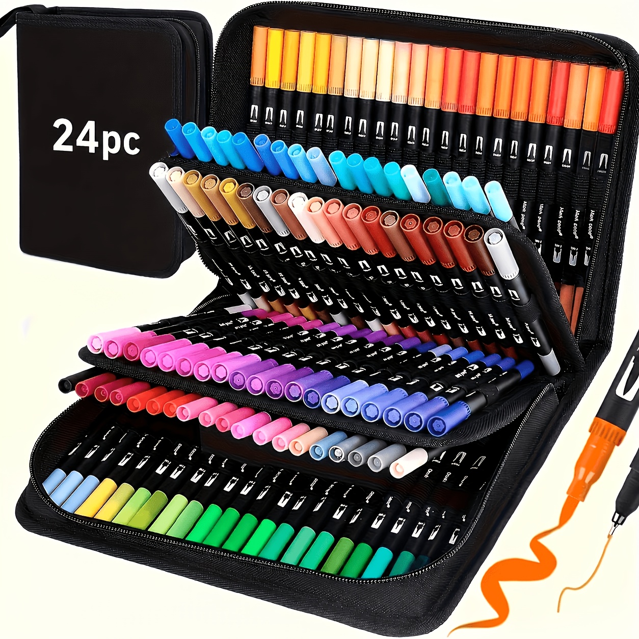 Set di pennarelli acquerellabili a doppia punta da 24 colori…