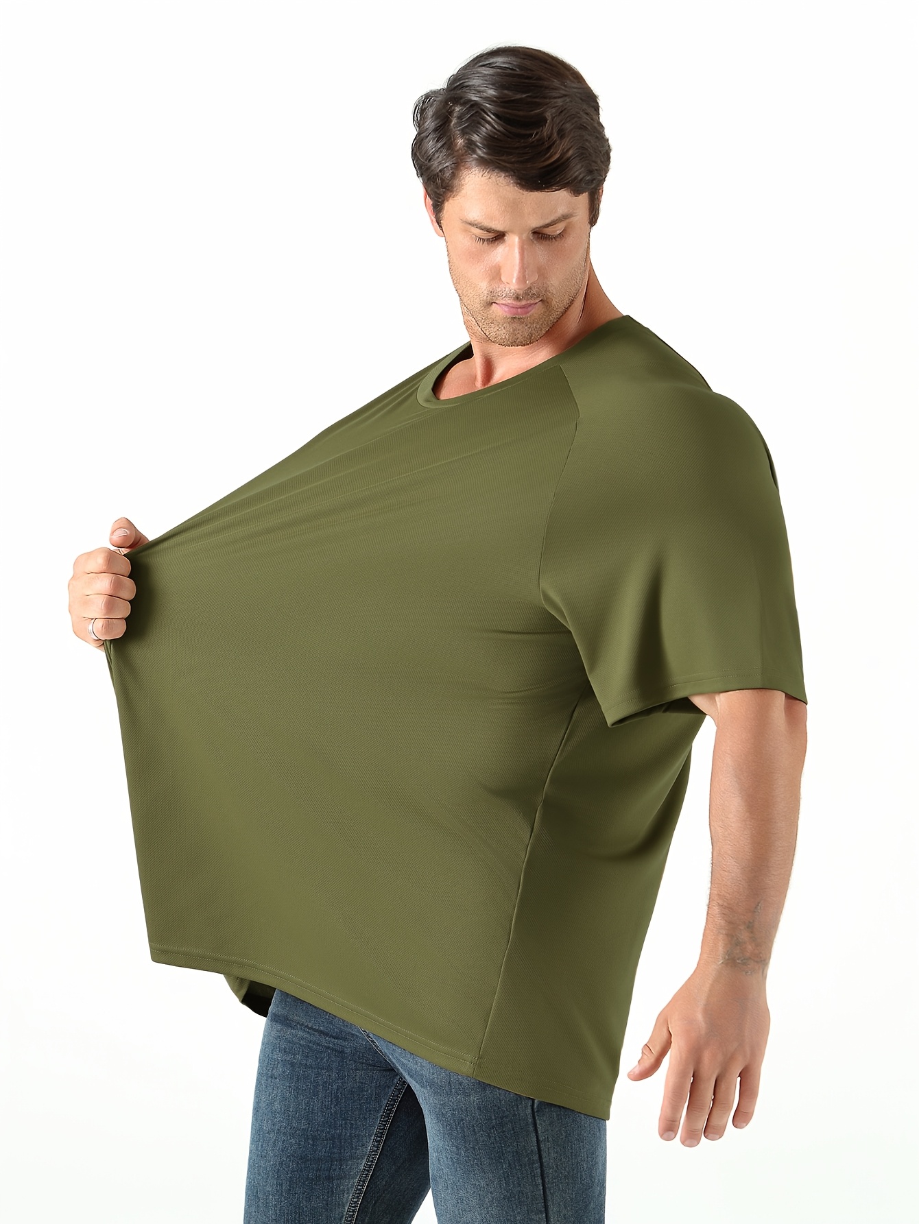 T-shirt da uomo taglie forti girocollo stile 198, TAGLIE FORTI