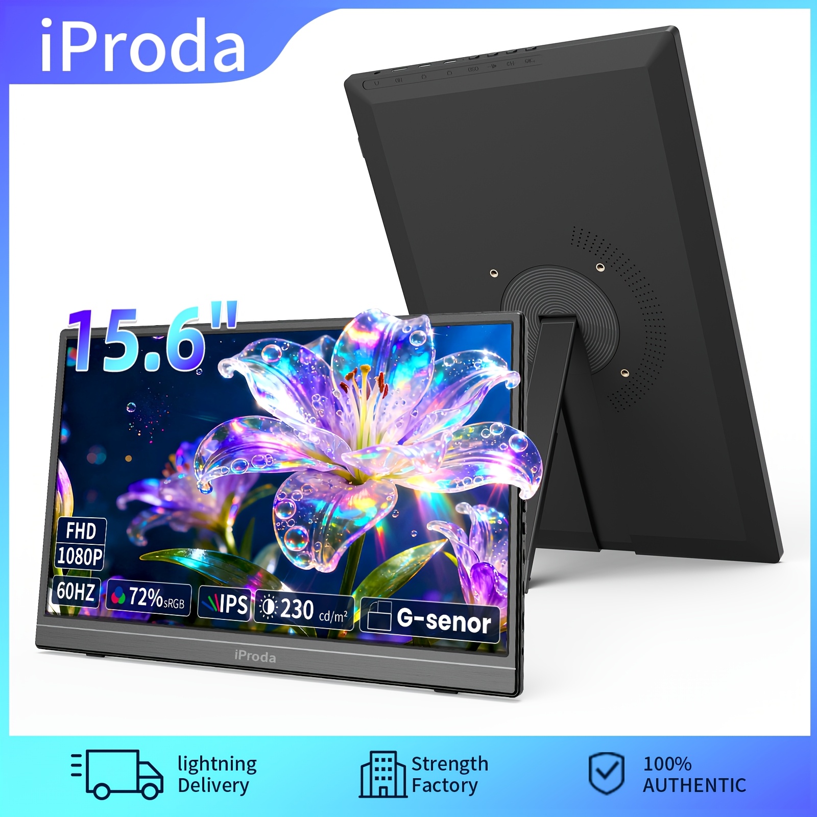 Monitor Portatile 15,6 Pollici con Supporto Integrato, Schermo…