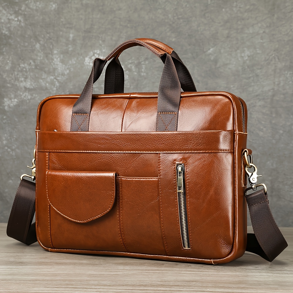 Borsa da donna in vera pelle, borsa da lavoro, borsa per laptop…