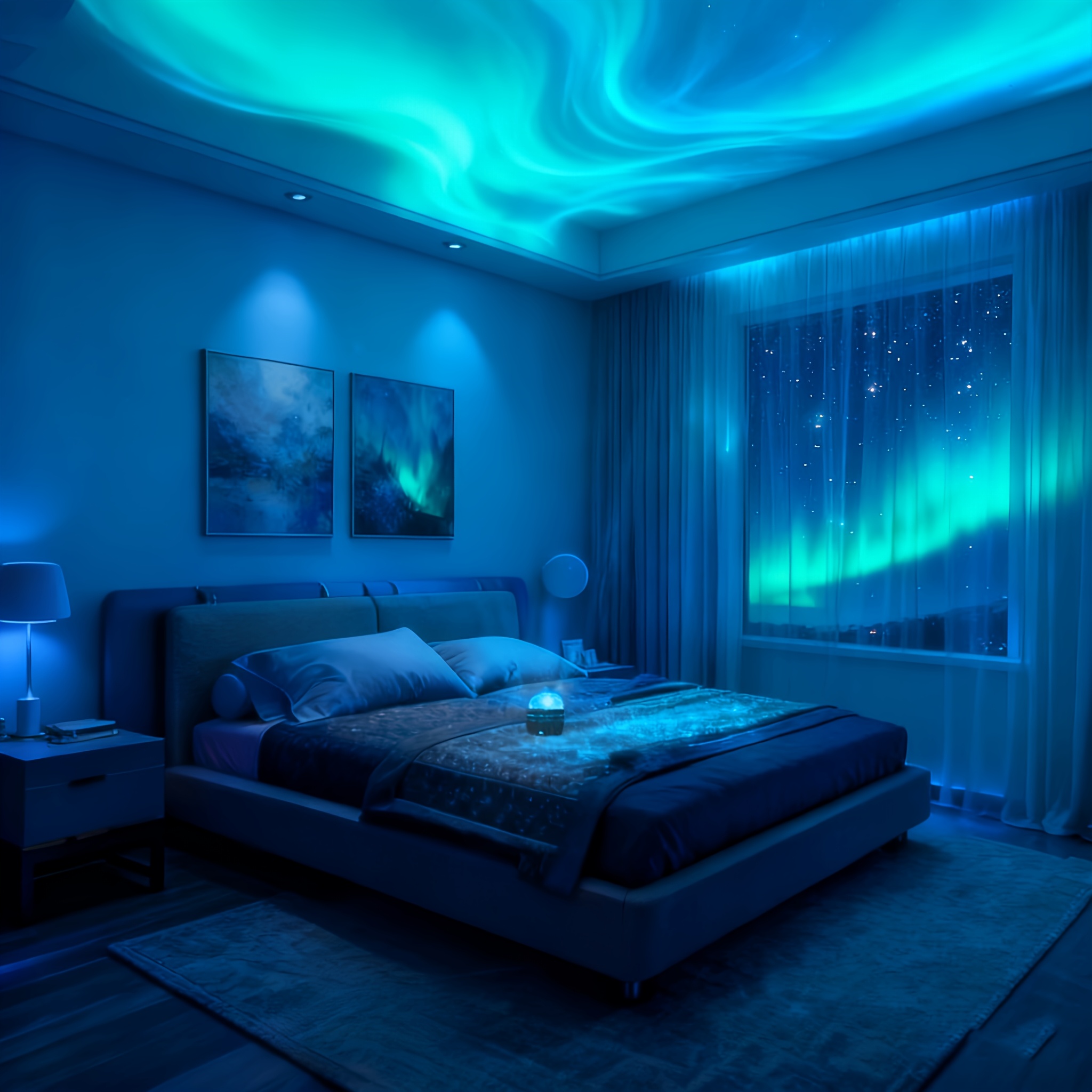 1pc Lampada di Proiezione Aurora, Luce Ambientale, Effetto di…