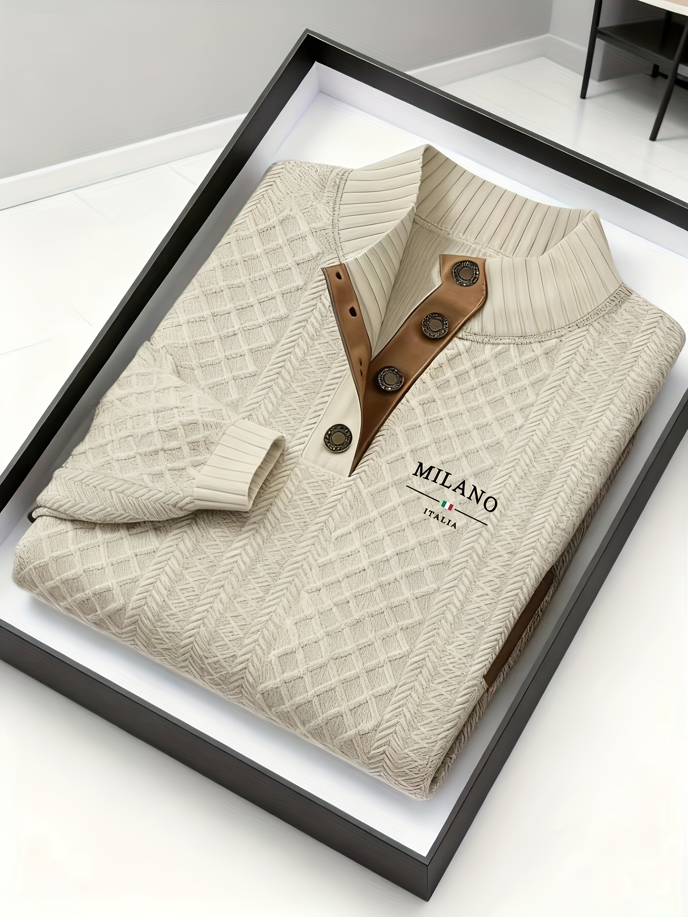 Polo da Uomo a Maniche Lunghe, Maglietta Henley da Uomo, Collo…