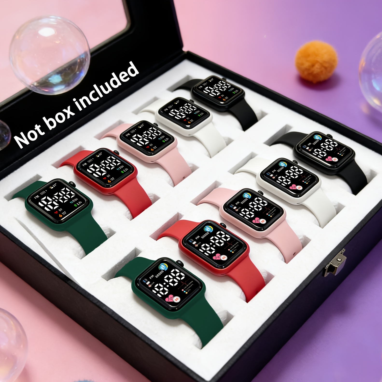 Set di 10 orologi elettronici quadrati alla moda…