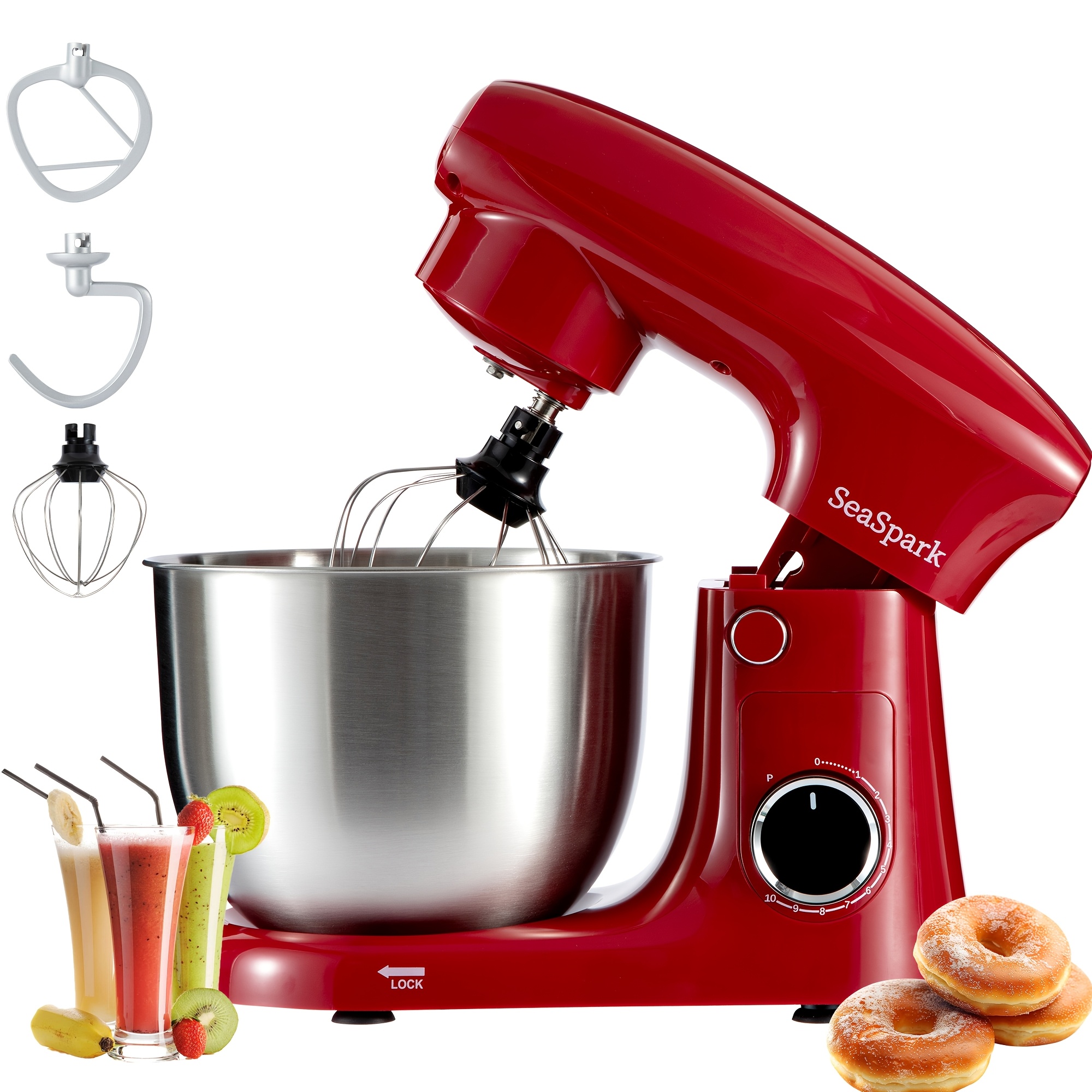 Robot da Cucina 3 in 1, Mixer Inclinabile a 10 Velocità con…