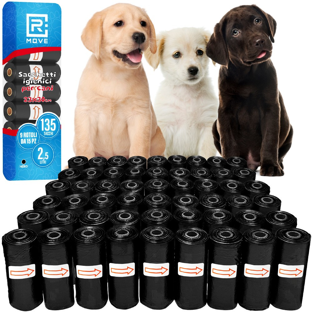 RMOVE 810 Sacchetti Cane Cacca neri (54 Rotoli) - Sacchettini…