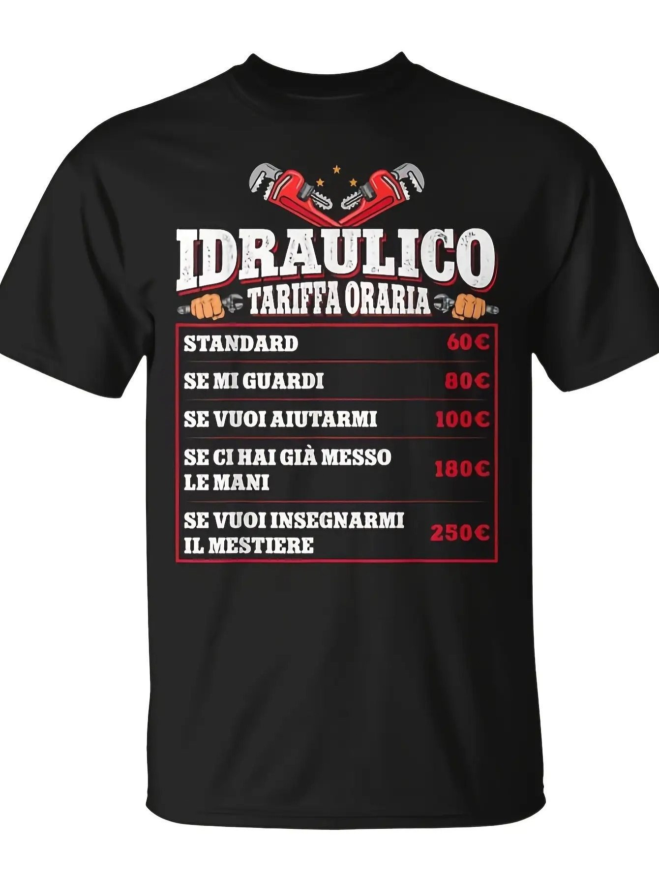 Maglietta divertente per idraulici con tabelle orarie italiane e…