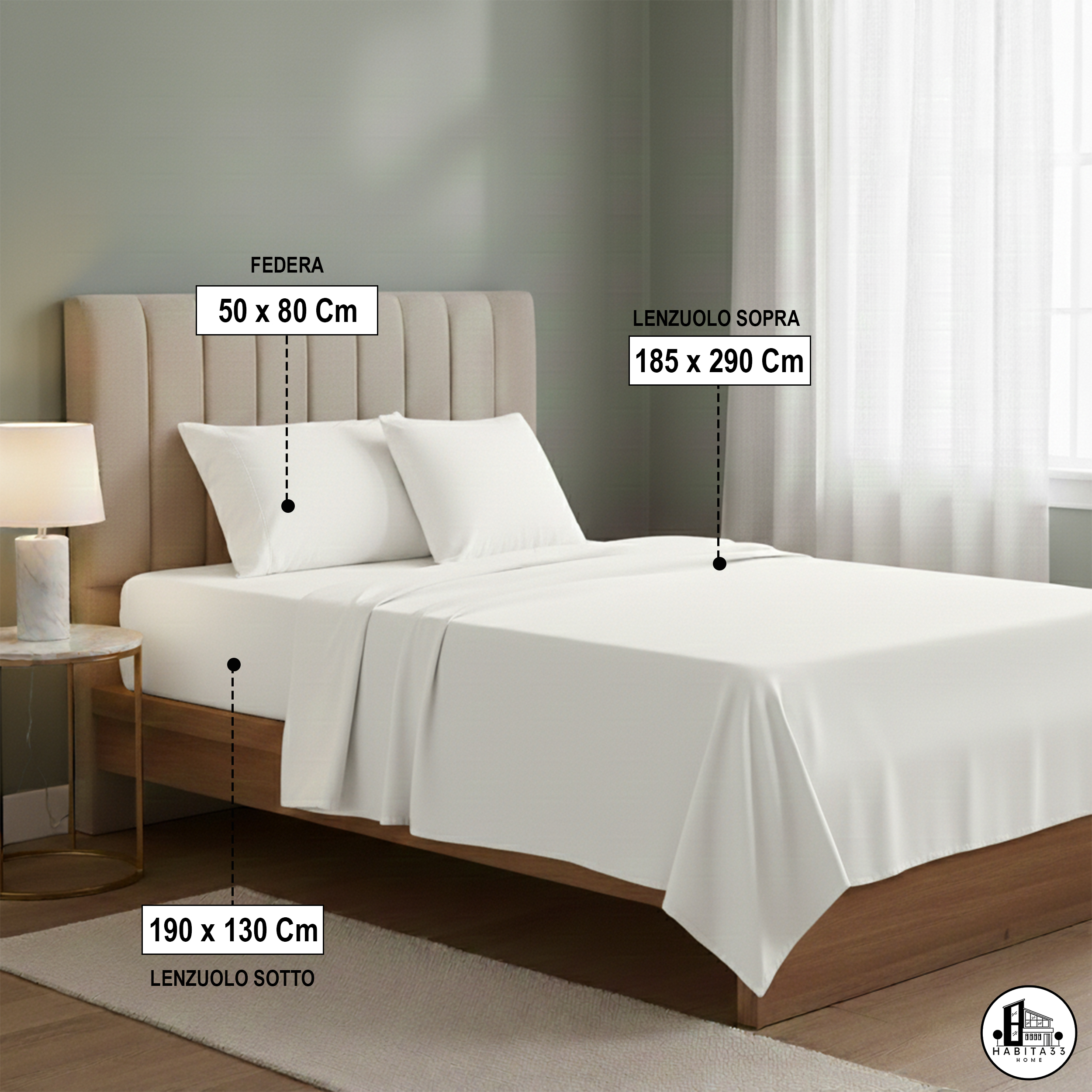 Lenzuola Matrimoniali, Singolo, 1 Piazza e 1/2 - Set letto…