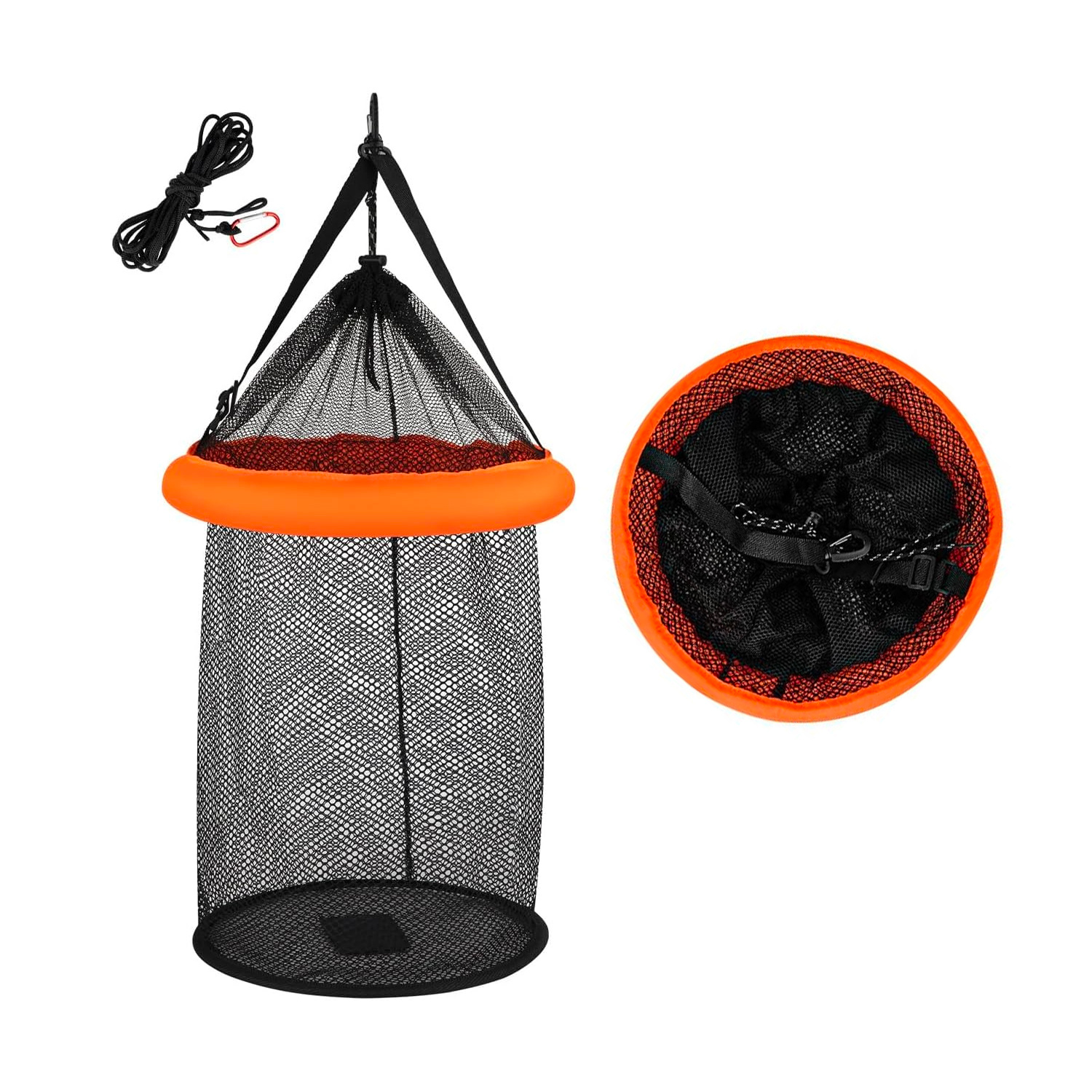 Rete da Pesca Portatile 75 cm in PP Resistente con Sistema…