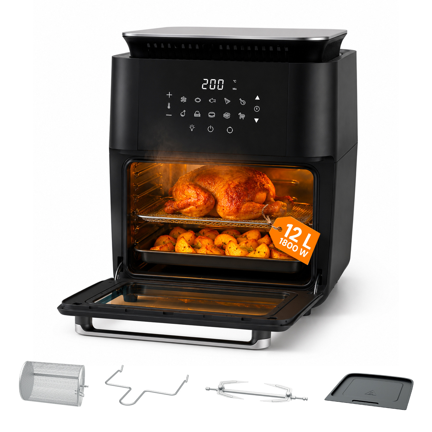 Friggitrice Aria 12L con Display LED Touch Timer 60 Min e…