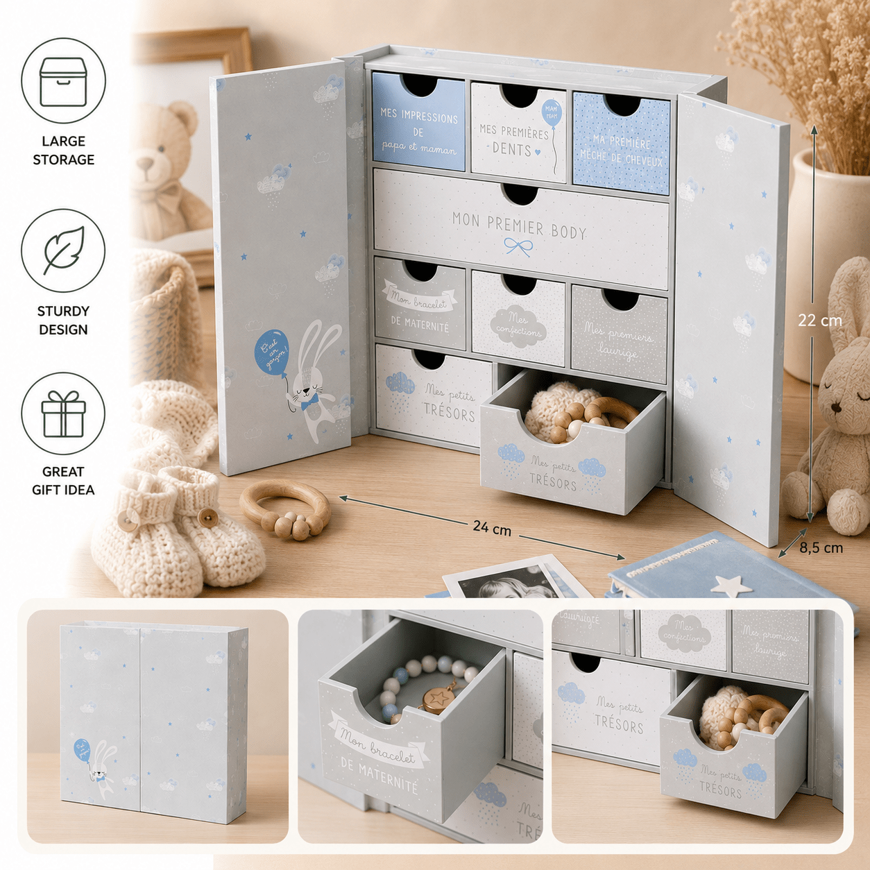WEB2O Scatola Souvenir Nascita Bambino, Scatola Ricordo Neonato…