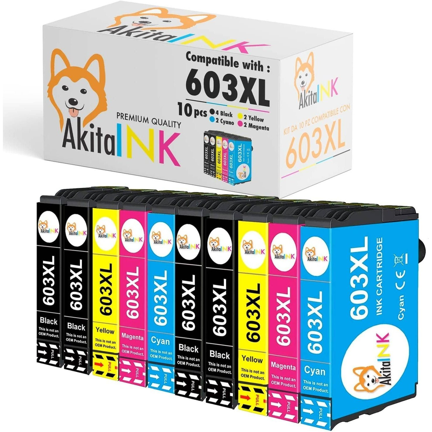 AkitaINK 603XL Multipack 10 Cartucce Compatibili per Epson 603…