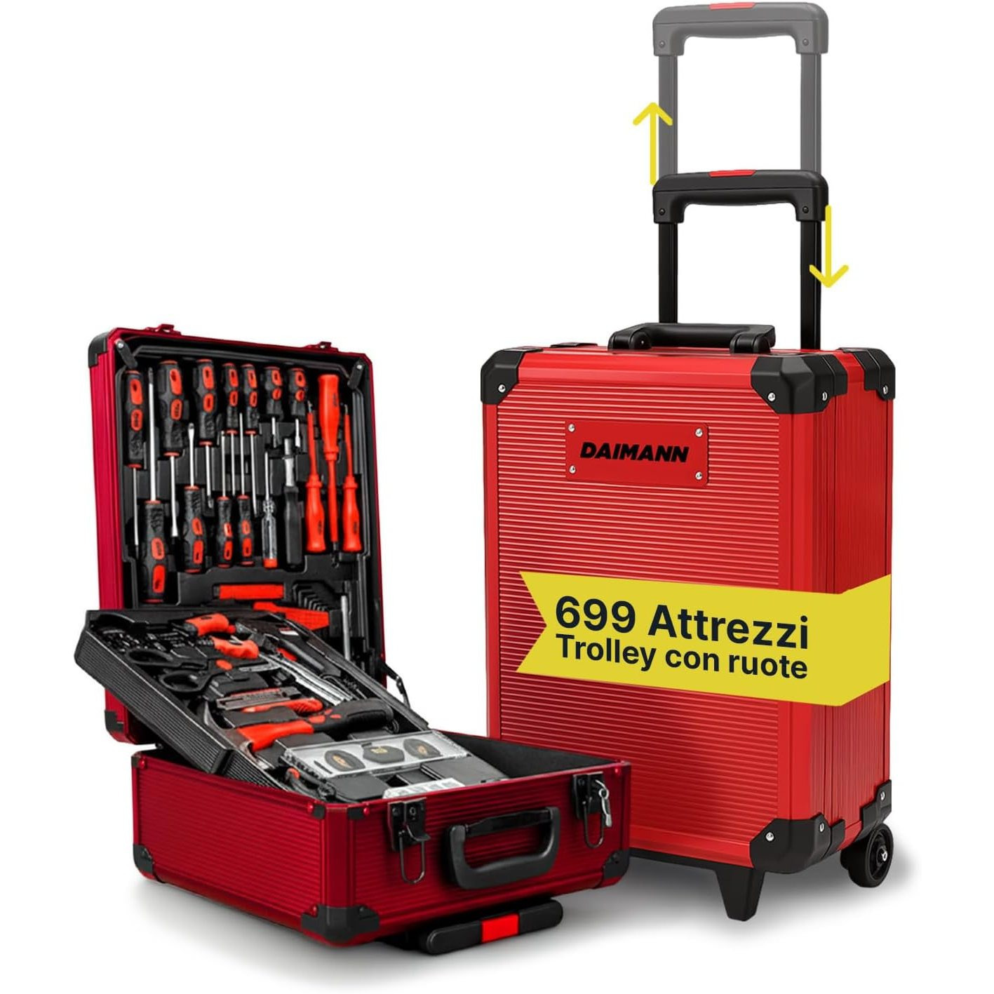 Set Utensili Professionale da 699 Pezzi in Valigetta Trolley –…