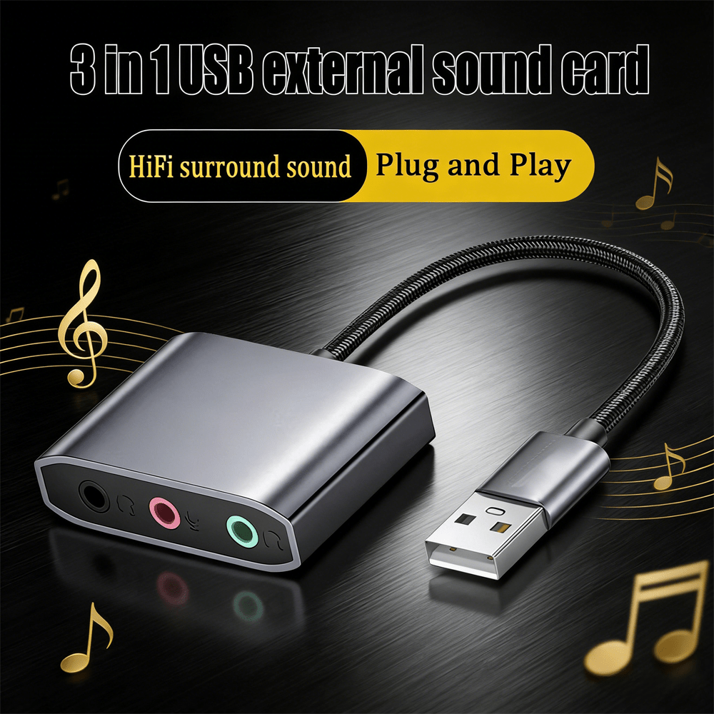 Adattatore per cavo audio jack da 3,5 mm scheda audio USB…