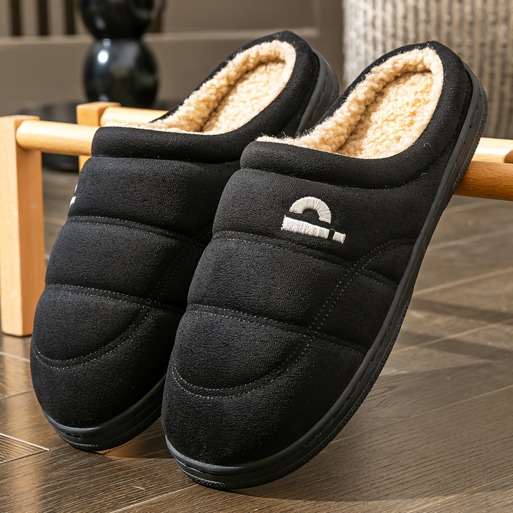 PMOISTE Pantofole da uomo in camoscio stile britannico con suola…